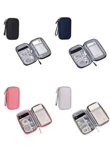 1pc Portable Travel Electronics Organizer Bag, Suitable For Storing Smartphone Cables, Hard Drives, Power Banks, Headphones, Chargers, Phone Cases, Wireless Earbuds, Bluetooth Headsets, Earphones, Great For Business Travel, School, College, Office, School Supplies, Back To School, University Students - Multicolor - View 9