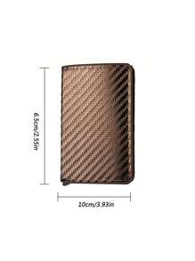 1PC Automatically Pop Up Credit Case Business Holder Aluminum Alloy Pack Bank Case Metal Clip-Mw Wallet Purse Wallet Mini Wallet Card Wallet - Brown - View 8