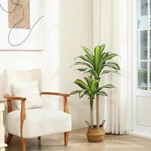 Artificial Plants, 5 Ft  Tree Faux Plants Indoor Outdoor Decor Fake Tree With Woven Seagrass Basket Plants For Home Decor Office Living Room Porch Patio Housewarming - màu xanh lá - Xem 2