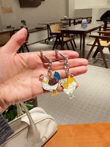 Easter Rooster Hen Keychain, Fashion Cute Animal Keyring, Valentine's Day Gift, Backpack Pendant, Sweet Keychain, Women's Handbag Accessories, DIY Jewelry, Best Friend Gifts - Multicolor - View 8
