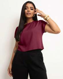 Basic Cropped Modeling With Perfect Fit Factory Price Get Yours Now - Granate - Ver 2
