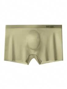 3 piezas Calzoncillos deportivos y de fitness para hombres con transparencia que expone los glúteos, de seda de hielo con estampado de letras, de cintura baja, sin costuras / Pantalones de 4 esquinas