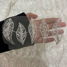 5pcs/Lot Sew On Embroidered Leaf Lace Patches For Clothing Leaves Embroidery Applique Patch For Bags Backpack Jeans - White - View 5