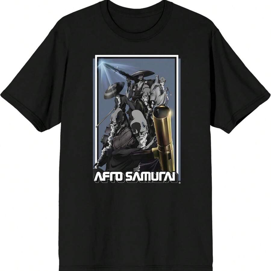 Afro Samurai Character Poster Art Men's Black T-Shirt - Black - View 1