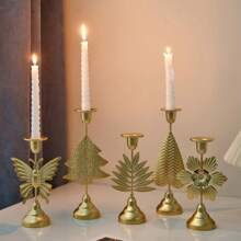 1pc European Style Romantic Tabletop Decor, Luxury Vintage Candle Holder, Minimalist Decor For Dining, Ramadan Party