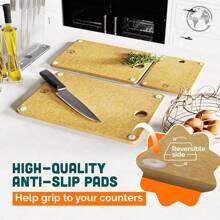 Wood Cutting Board Set 3-Piece: Small, Large & Extra Large - Charcuterie Board, Non-Plastic, Heavy-Duty, Dishwasher Safe (Bamboo)