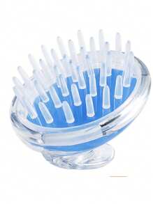 1 件装透明水晶硅胶头皮按摩刷、洗发梳、缓解头皮瘙痒 - 彩色 - 查看 6