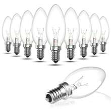 Clear Candle Small Edison Screw Cap SES E14 Lamp Light Bulbs 42W Bulbs Classic C35 Dimmable Screw In LED Replacement Light Bulb For Chandelier, Touch Lamp, Warm White 2700K, AC 220-240 V