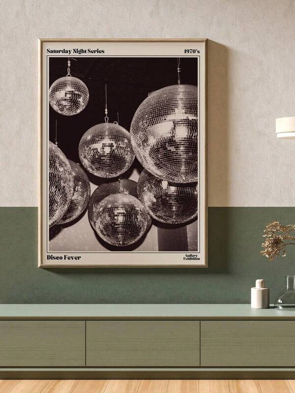 1 Stück Disco Deko, Disco Poster, Wandkunst, Barwagen Kunst im Preppy Stil, Discokugel Drucke, Vintage Wanddekoration, Retro 70er Jahre Deko, Wandmalereien, personalisierte Leinwandposter für Studentenwohnheime, Apartments, Schlafzimmer, Wohnzimmer und andere Wanddekoration, ungerahmt