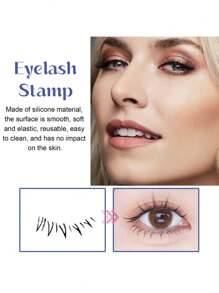 1pc/Set Silicone Eyelash Stamp, Eye Makeup Tool, Makeup Template, Eyelash Template, Women Makeup Tool, Stamp, Eyelash Makeup Tool, Eyelash Tool, Eyelash Stamp, Eyelash Guide Tool - Multicolor - View 5