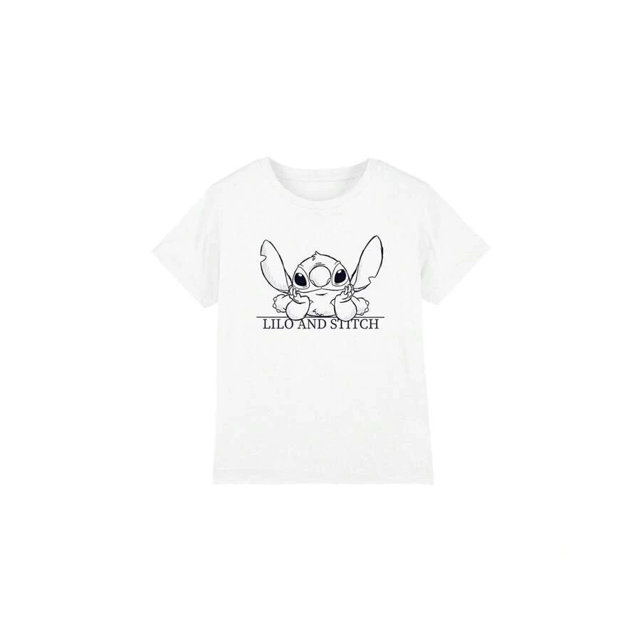 Disney Lilo & Stitch Childrens/Kids Relaxed Sketch T-Shirt (White)