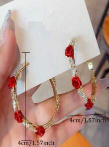 1 Paar stilvolle und süße Rosen-Ohrringe zum täglichen Tragen für weibliche Liebhaber (ohne Kartonunterlage)