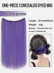 20inch One Piece 4 Card Wig Piece Multicolor Party Bright Vivid For Long Straight Hair Synthetic Color Wig Music Festival Halloween Party
