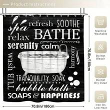 4pcs Bathtub Shower Curtain Gift Modern Home Bathroom Decoration Curtain And Toilet Floor Mat 3-Piece Set With 12 Shower Curtain Hooks Fall Decor Bathroom Accessories Back To School
