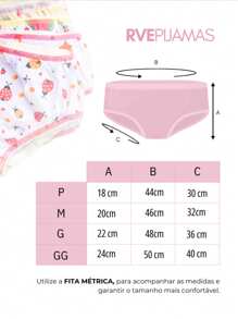 Ravvivare Night Fashion Kit 10 Calcinha Infantil Menina 100% Algodão Confortável Antialérgica Estampada Calçolinha Atacado