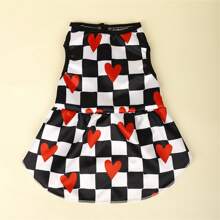 Vestido de gato para San Valentín, bonito vestido de princesa con estampado de corazón para primavera y otoño, transpirable y para perro. - Negro - Ver 6