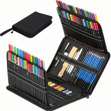 28/51/72/96/145 Packs Drawing Sketching Coloring Set, Include Professional Soft Core Colored Pencils, Sketch&Harcoal Pencils, Sketchbook, Art Tool Kit, Artists Student Gift Back To School