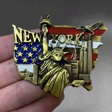 1pc Metal Country Fridge Magnet, Travel Souvenir Personalized Refrigerator Magnet, Statue Of Liberty Design For Home Decor