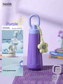 1 PIEZA, Vaso aislado SUS316 de alto valor estético para niñas, Botella de agua portátil, Botella con gran capacidad y diseño lindo
