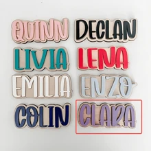 1 Stück personalisierter Namensmagnet, individueller Kühlschrankmagnet - Holz & Acryl individueller Magnet für Schule oder Büro Spind, Kühlschrank oder Whiteboard - Schulanfang, Präsentation von Kunstwerken auf dem Kühlschrank oder Kreuzfahrtschiff Tür Dekoration