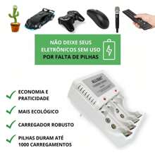 Kit 4/8 Rechargeable AA/AAA Batteries + Bivolt Fast Charger - Kit 4 Pilha AAA + Carregador - 查看 5