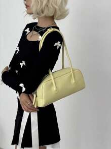 Sac à main jaune printemps/été 2025, sac à bandoulière, sac sous les bras, sac Boston, sac de transport quotidien décontracté pour femmes d'affaires, adapté au travail, au shopping, aux rencontres, aux voyages, à un usage quotidien, adapté aux étudiants et aux cols blancs