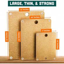 Wood Cutting Board Set 3-Piece: Small, Large & Extra Large - Charcuterie Board, Non-Plastic, Heavy-Duty, Dishwasher Safe (Bamboo)