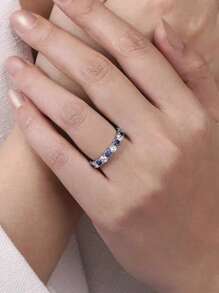 1 Pç Anel de Gota de Água com Alto Brilho Anel de Carbonita Alta, S925&925 Prata Esterlina Elegante Simples e Delicado Anéis Femininos, Design Delicado e Único, Adequado para Casamento, Aniversário de Noivado Joias Femininas Requintadas Presente
