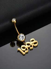 One Piece Custom Fashion Charm Custom Name Sexy Belly Button Piercing Belly Button Ring Personalized Letter Love Pendant Synthetic Zirconia Jewelry Home Party Gift For Girlfriend Or Lover Birthday Gift, Valentine's Day Gift, Gold, Silver, Stylish, Colorful, Vintage, Unisex, Hipster, Simple, Casual, Custom, Personalized, Unique, For Anniversaries, For Birthdays, For Graduation, For Prom, For Party, Jewelry Women, Elegant Outfit, Customized Anklets, Waist Chains & Belly Button Studs, Street Casual Chic