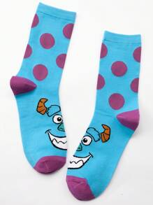 Disney Calcetines de media pantorrilla para hombres/parejas de la Universidad de Monstruos de Disney, 1 par, personalizados, divertidos, coloridos, con diseños de dibujos animados y anime creativos, regalos festivos, para mejorar el ambiente familiar, de moda, apropiados para hombres, calcetines divertidos y cómodos, locos, anime, multicolor