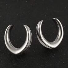 2PCS New Fashion Saddle Ear Tunnels Plugs Gauges Expander Stretchers 316 Stainless Steel Body Piercing Jewelry Women