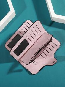 Neuer, stilvoller Damen Clutch Geldbeutel aus ölgewachstem Leder, einfaches langes Portemonnaie