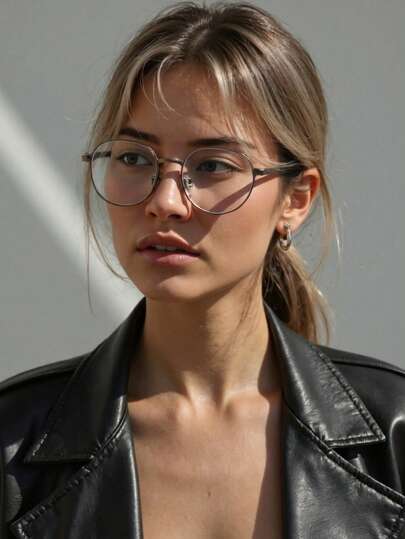 1 副时尚个性化新款金属光学镜架，男女通用