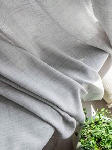 1pc Linen Modern Linen Voile Curtain - Japanese Linen Style, Rod Pocket Design, Suitable For Living Room And Bedroom - Sheer And Light Filtering Curtain, Living Room Curtain, Bedroom Curtain