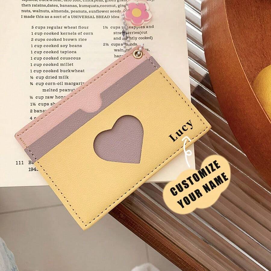 1pc Customizable Chic Dopamine INS Fashion Women's Card Holder Wallet, Short Style Multi-Card Slots Zipper Card Wallet With Multi-Colors