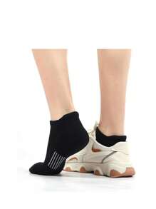 5/10 Pairs Women's Running Socks, Ankle Sports Socks, Thick Breathable Low-Cut Athletic Socks - Black - View 6