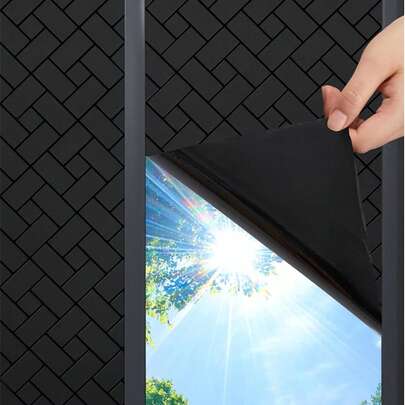 Película de janela blackout total estática, proteção contra privacidade, proteção contra luz, 100%, sem cola