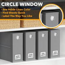 Organizador de sábanas y almacenamiento SpaceAid, paquete de 4 unidades, organizador de sábanas plegable para el armario de ropa de cama, contenedor organizador de juegos de sábanas con ventana tamaño XL (reina y king), color gris - Gris - Ver 11