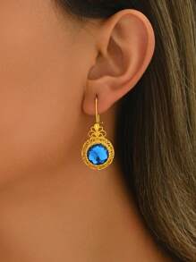 1 Pair Fashionable Creative Glamorous Sparkling Unique Design Bohemian Style Earrings, Suitable For Women's Everyday Wear