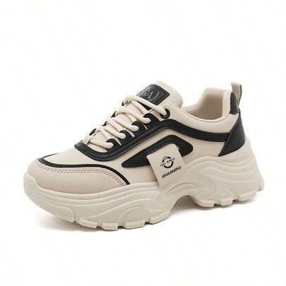 新款女士运动休闲运动鞋，厚底厚实增高，轻便舒适，透气多功能厚实运动鞋，防滑