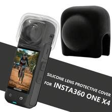 Anti-Scratch Lens Cap Protective Cover Silicone Dustproof Case For Insta360 X5 X4 X3 Action Camera Accessories - Black - View 6