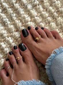 S925纯银脚趾环十二星座戒指可调节电镀14K白金戒指脚趾环单环女士女孩礼物脚环