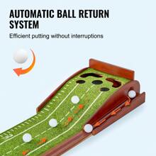 Golf Putting Mat, 1-5 Hole Indoor Golf Putting Green, Wrinkle-Free Golf Training Aid, Mini Golf Set With Auto-Ball Return, Alignment Guide, 3 Balls, Wood Base, Game Practice Gift For Home Office - 5 Hole, Wrinkle-free, Auto-ball Return, 3 Ball - View 3