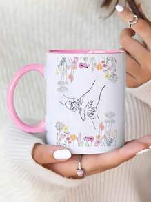 A Personalized Mother's Day Name Mug, A Personalized Name Coffee Mug, A Personalized Flower Mug, A Personalized Text Anniversary Mug, A Housewarming Gift, A Valentine's Day Gift, Or An Anniversary Gift. - Pink Cup - View 18