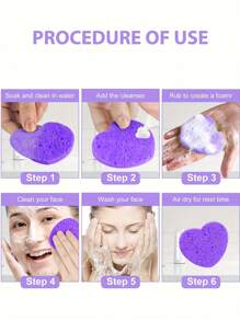 20/10/5/2 piezas Almohadillas comprimidas con forma de corazón para limpieza facial, herramienta de limpieza facial con esponja exfoliante