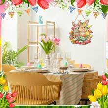 Easter Wreaths For Front Door Bunny Welcome Wood Sign Door Hanger Spring Decorations Easter Hanging Plaque Rabbit Sign Decorations For Home Shop Garden