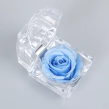 Boîte à bague rose éternelle en 9 couleurs | Bijou de fleur préservée, cadeau pour les mariages, la Saint-Valentin et les souvenirs de mariée (boîte-cadeau de luxe), plantes artificielles