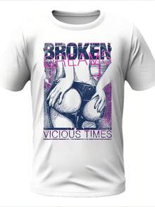 Camiseta gráfica estampada con diseño de estampado sexy retro para hombre Camiseta casual de verano de tela transpirable Camiseta de algodón grueso 100 % de 220 g - Blanco - Ver 1