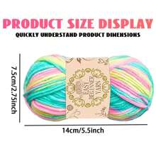 3 Bundles 5-Ply Gradient Color Acrylic & Wool Blended Yarn, Suitable For DIY Crochet And Knitting Sweaters, Scarves, Hats, 50g*3