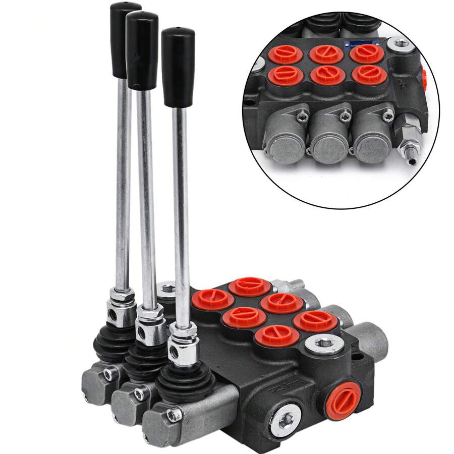 Hydraulic Directional Control Valve 3 Spool Double Acting 11 GPM ...